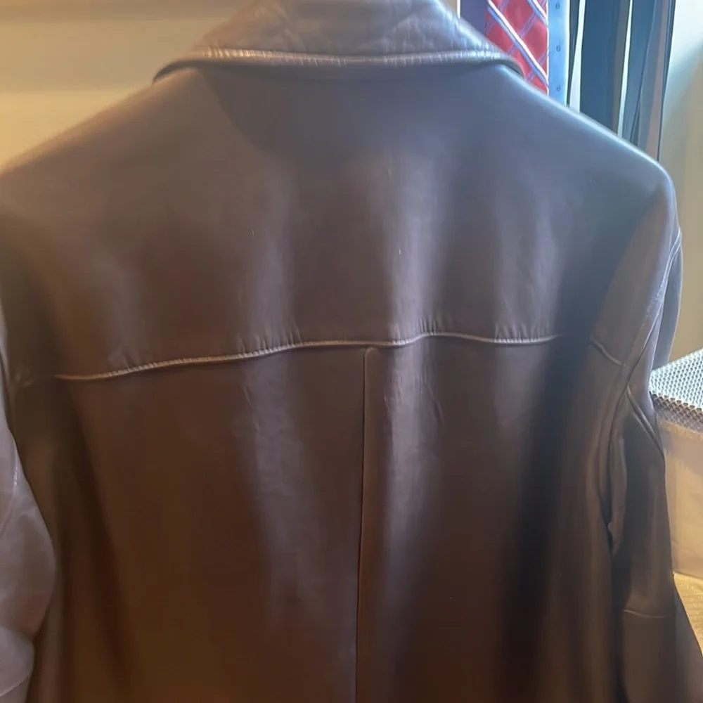 COPY - Vintage Polo Ralph Lauren Brown Soft Premium Leather Jacket Zip Up Coat … - Picture 5 of 11
